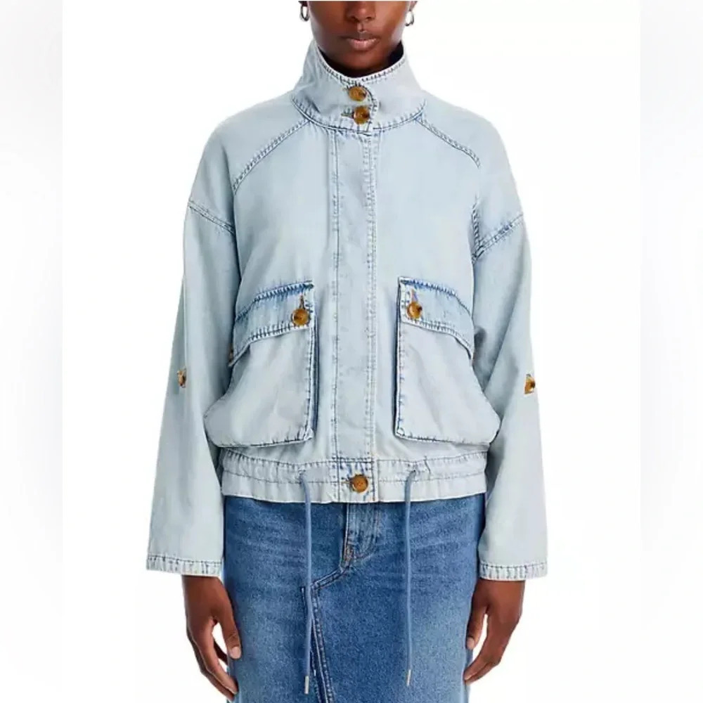 BlankNYC Stand Collar Lightweight Denim Jacket Sold at Revolve - Picture 3 of 7